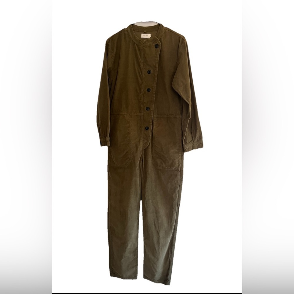 Nico Nico Green Utility Jumpsuit with Collared Neckline